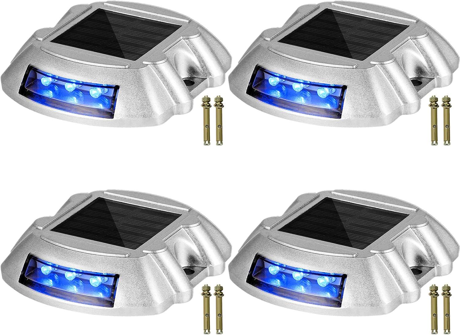 Solar Blue Aluminum LED Pathway Lights Multipack