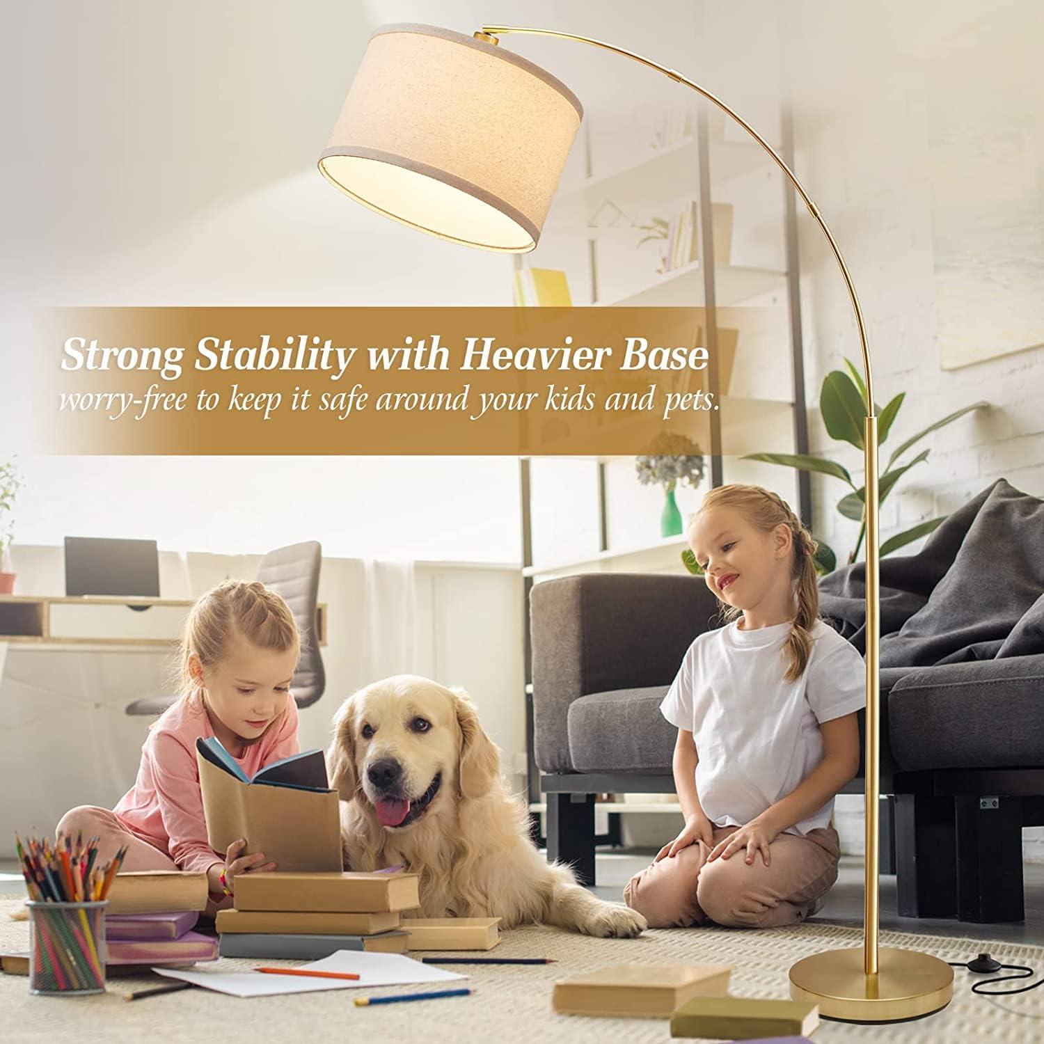Mercer41 Vondal Arc Floor Lamps for Living Room Lighting, Modern Arched Lamp with Foot Switch