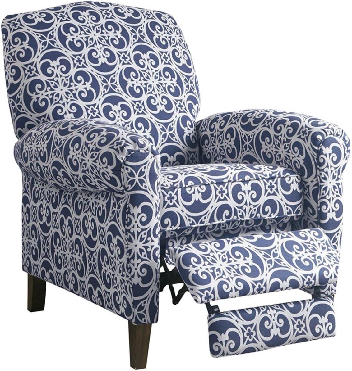 Madison Park Kirby Push Back Recliner with Navy Multi Finish MP103-1051