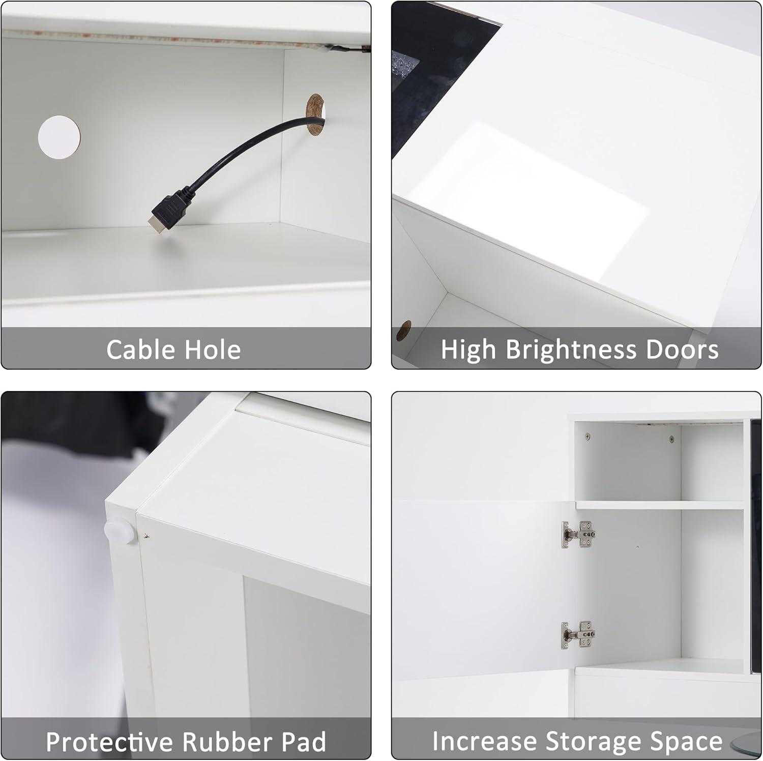 Ivy Bronx Ivy Bronx 70" Fireplace TV Stand for TVs Up to 80" with 36" Electric Fireplace, TV Console for The Living Room, LED Light Entertainment Center, Storage Cabinet, Media Console Table