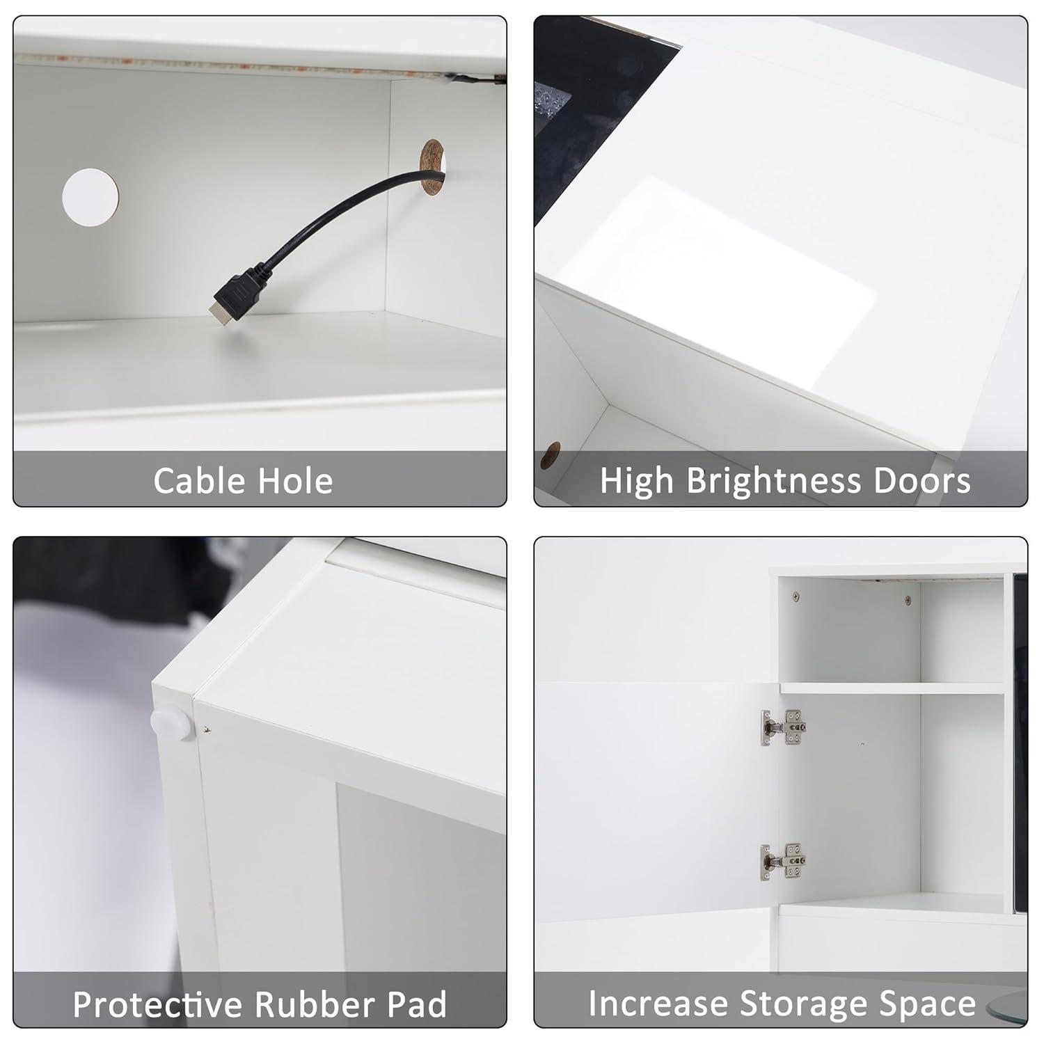 Ivy Bronx Ivy Bronx 70" Fireplace TV Stand for TVs Up to 80" with 36" Electric Fireplace, TV Console for The Living Room, LED Light Entertainment Center, Storage Cabinet, Media Console Table