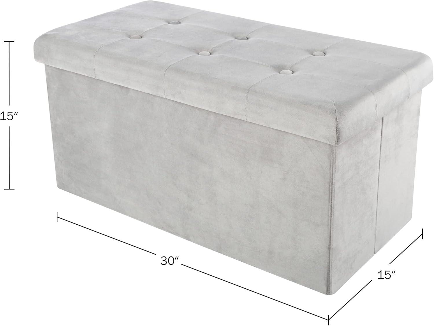 Lavish Home Velvet Tufted Storage Ottoman