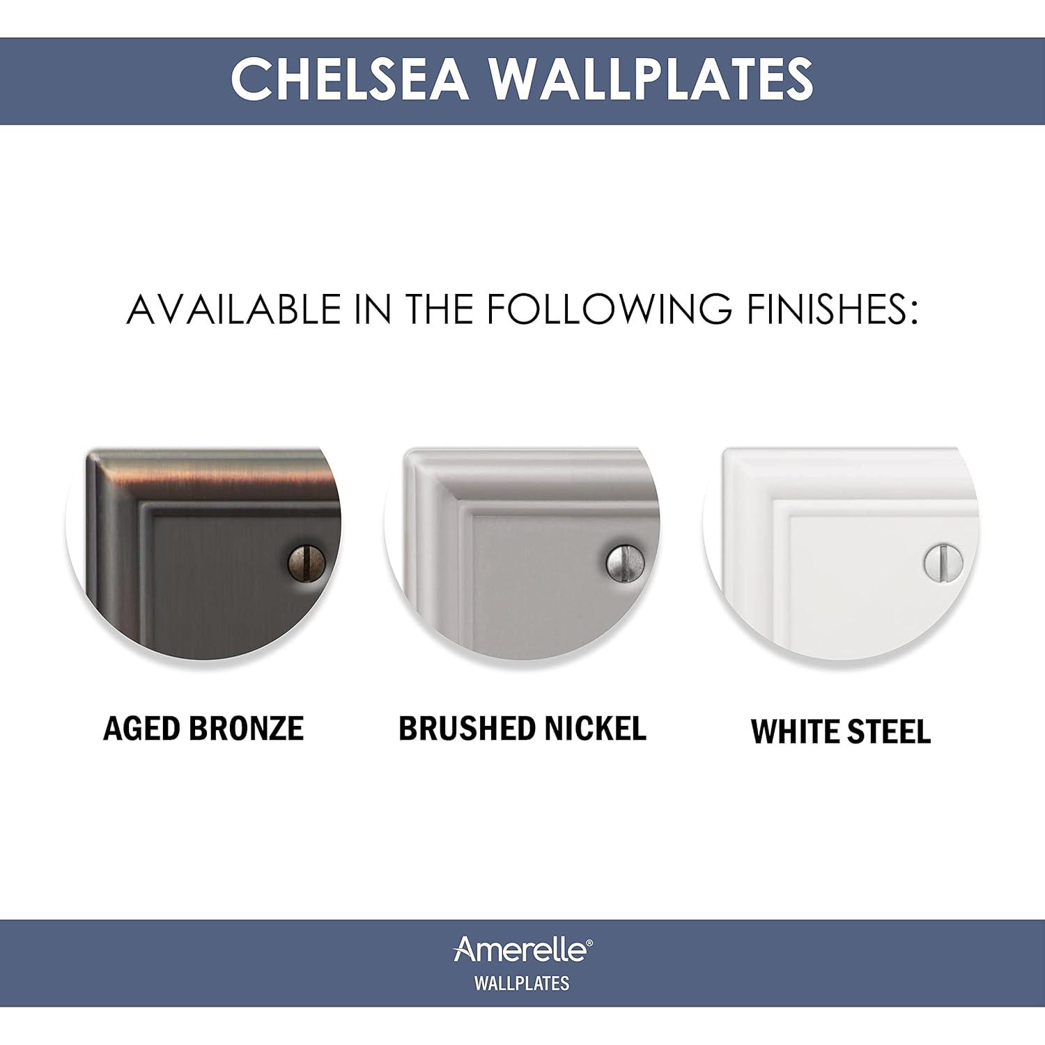 Amerelle 149R4BN Chelsea Wallplate, 4 Rocker GFCI, Steel, Brushed Nickel, 1-Pack