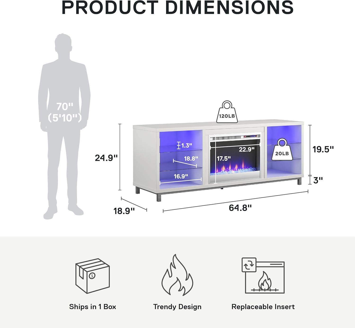 Lumina Fireplace TV Stand for TVs up to 70"