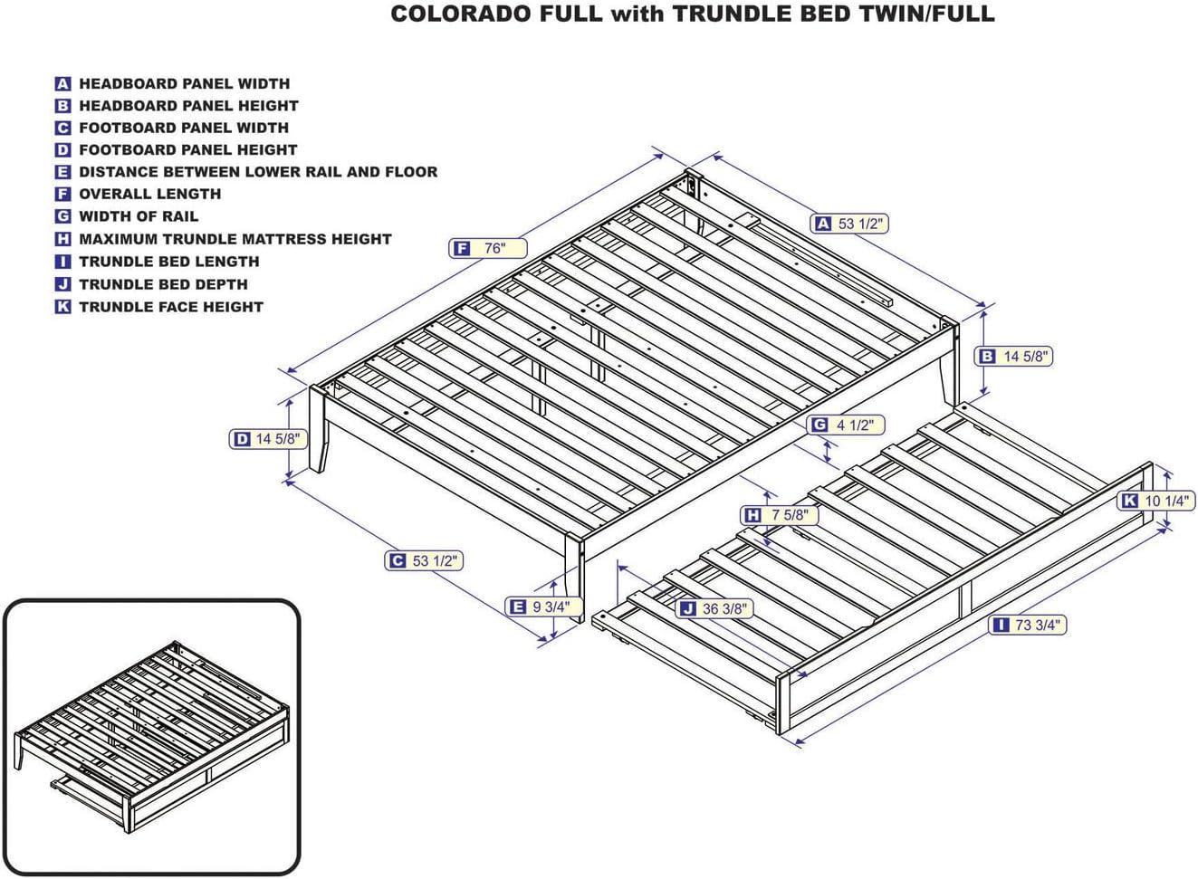 Espresso Full Platform Bed with Twin Trundle and Drawers