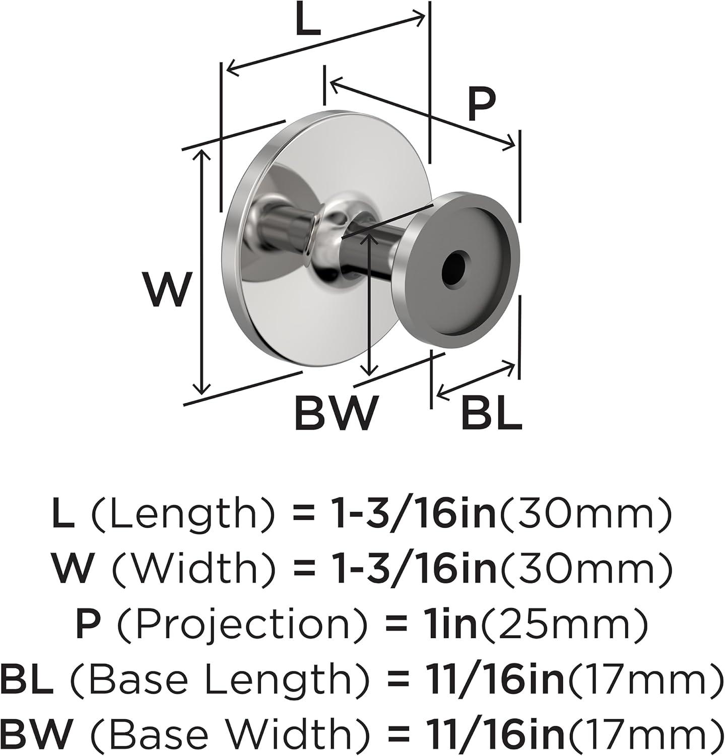 Loop 1-3/16 Inch Diameter Round Knob Multipack