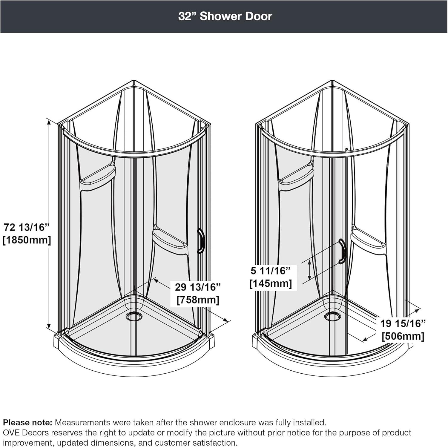 OVE Decors Breeze 33 in. Round Shower Kit w/ Clear, Base, Wall