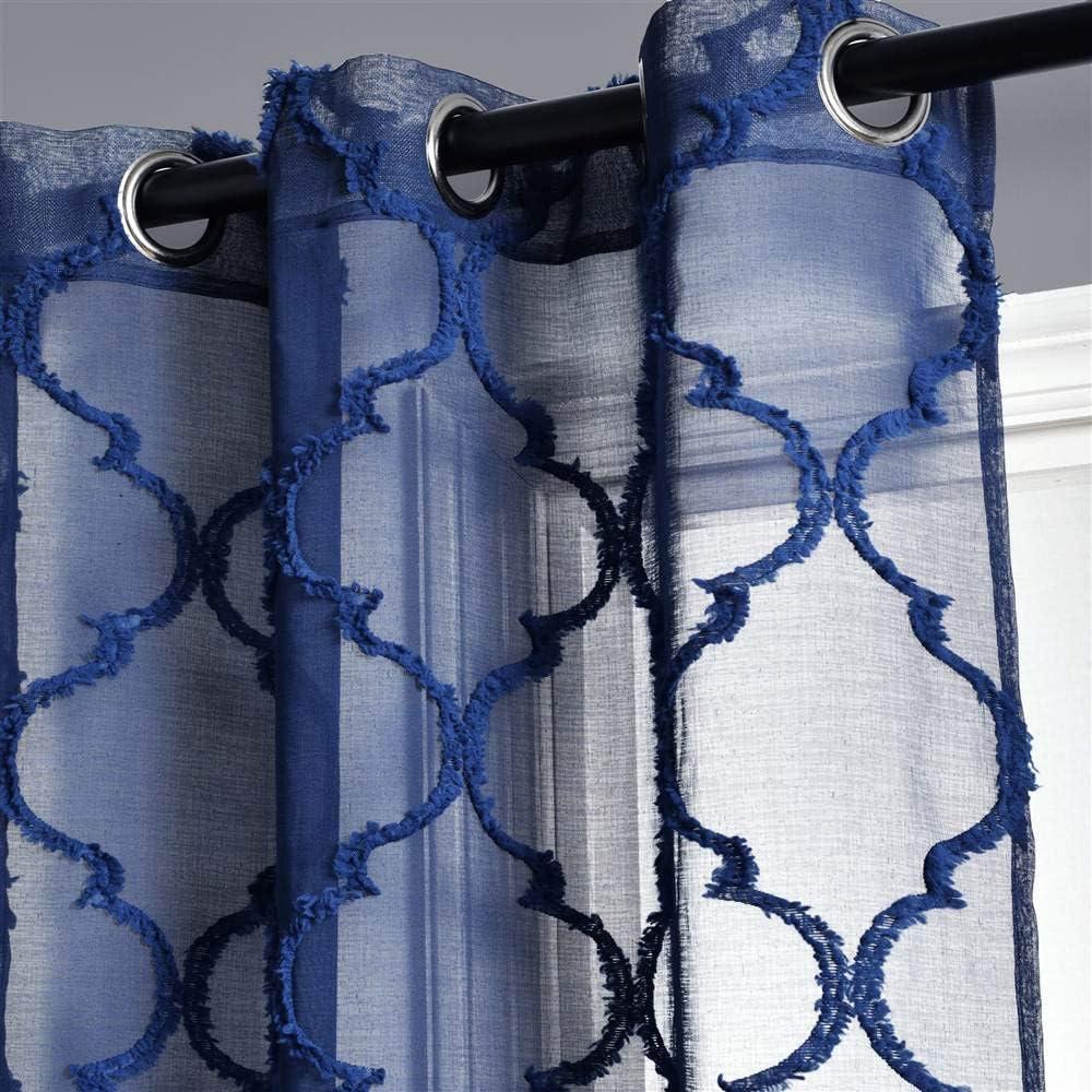 Avon Trellis Sheer Polyester Sheer Curtain Pair