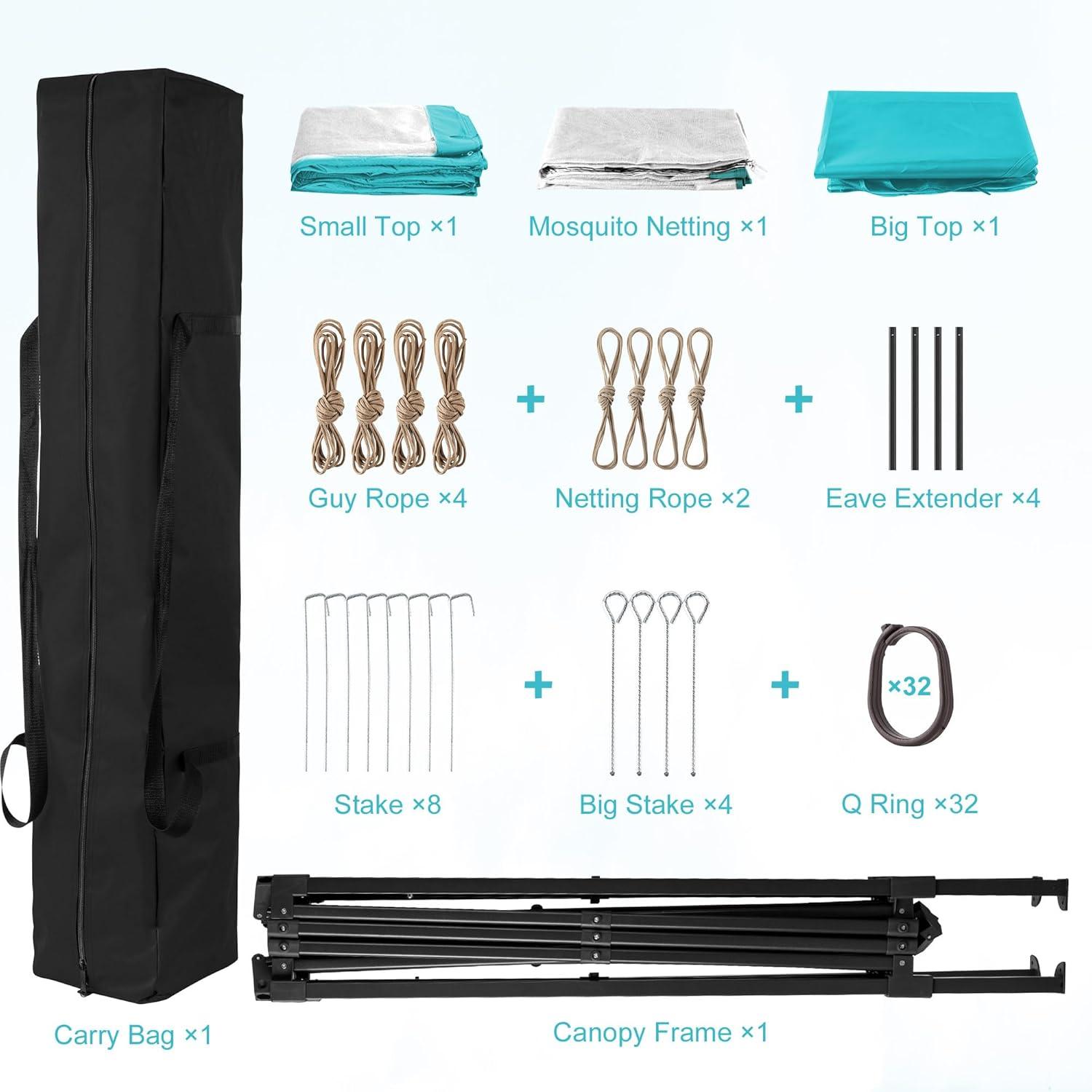 Pink Steel Portable Pop-Up Gazebo with Mosquito Netting 11 ft. x 11 ft. . .