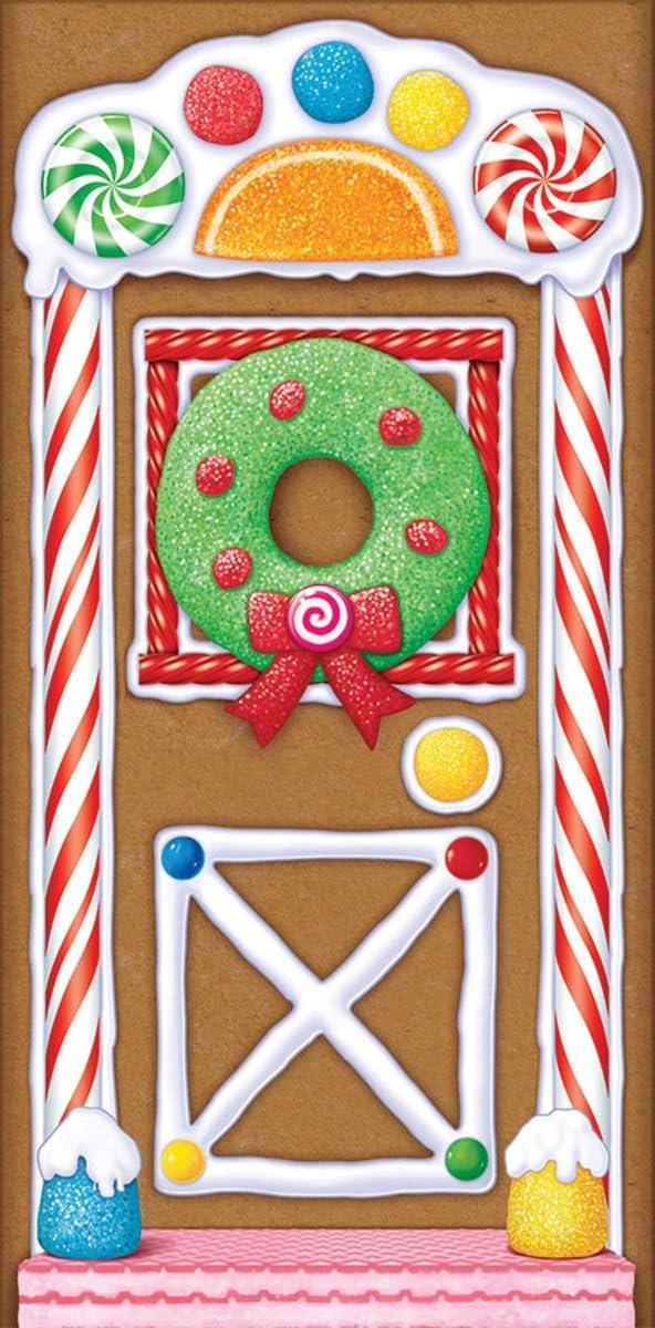 Beistle Gingerbread House Door Cover, 5' x 30", (2/Pkg) Multicolored