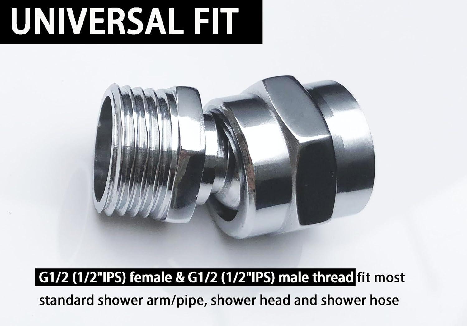 Chrome Shower Arm Swivel Adapter with Ball Joint