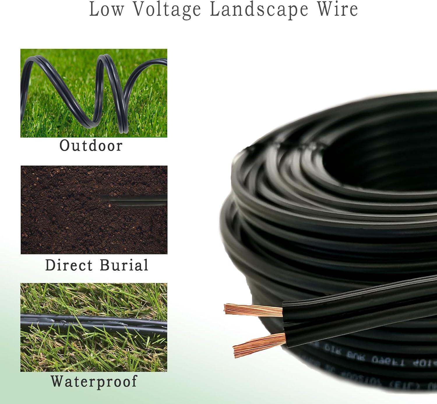 FIRMERST 16/2 Low Voltage Landscape Lighting Copper Wire 100 Feet UL Listed