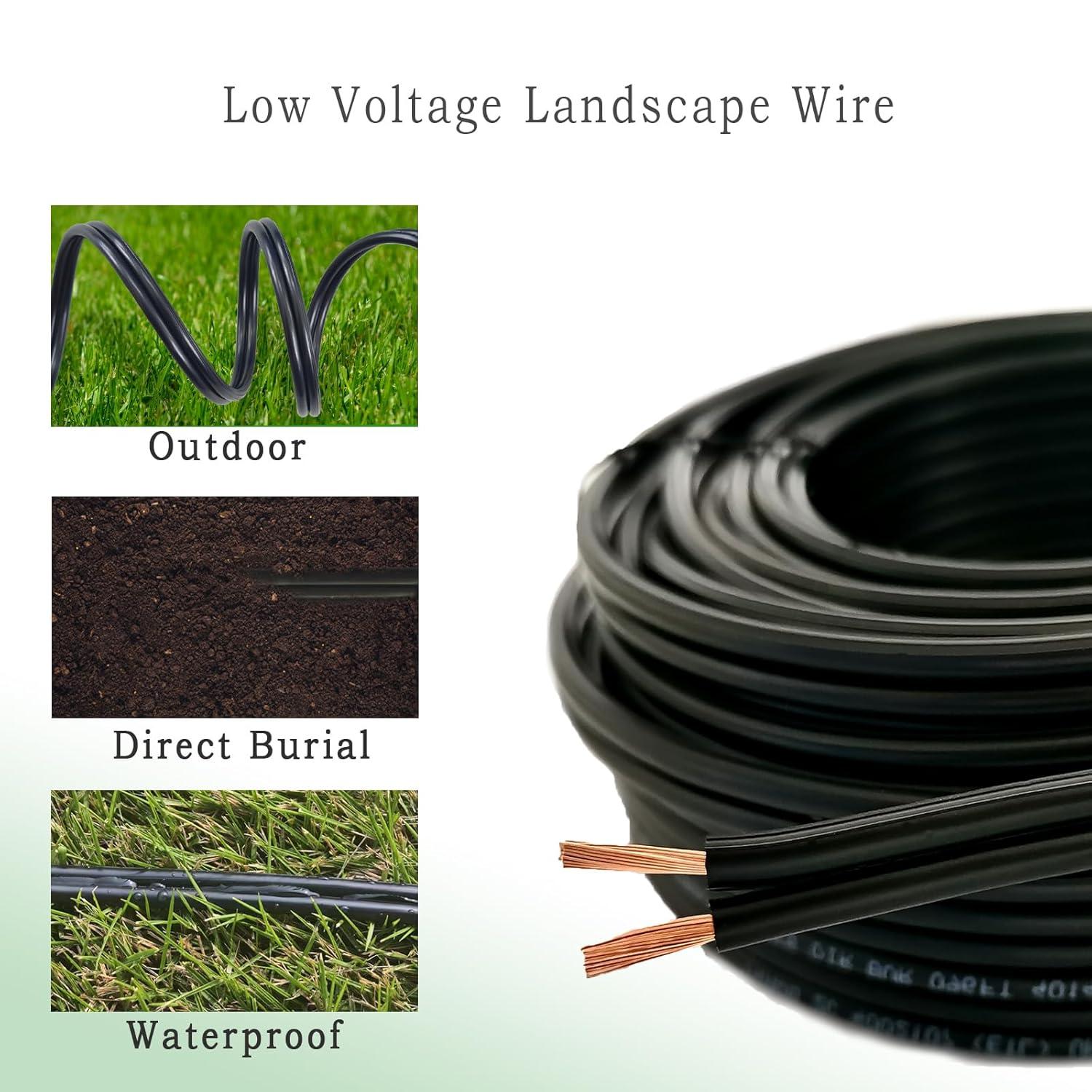 FIRMERST 16/2 Low Voltage Landscape Lighting Copper Wire 100 Feet UL Listed