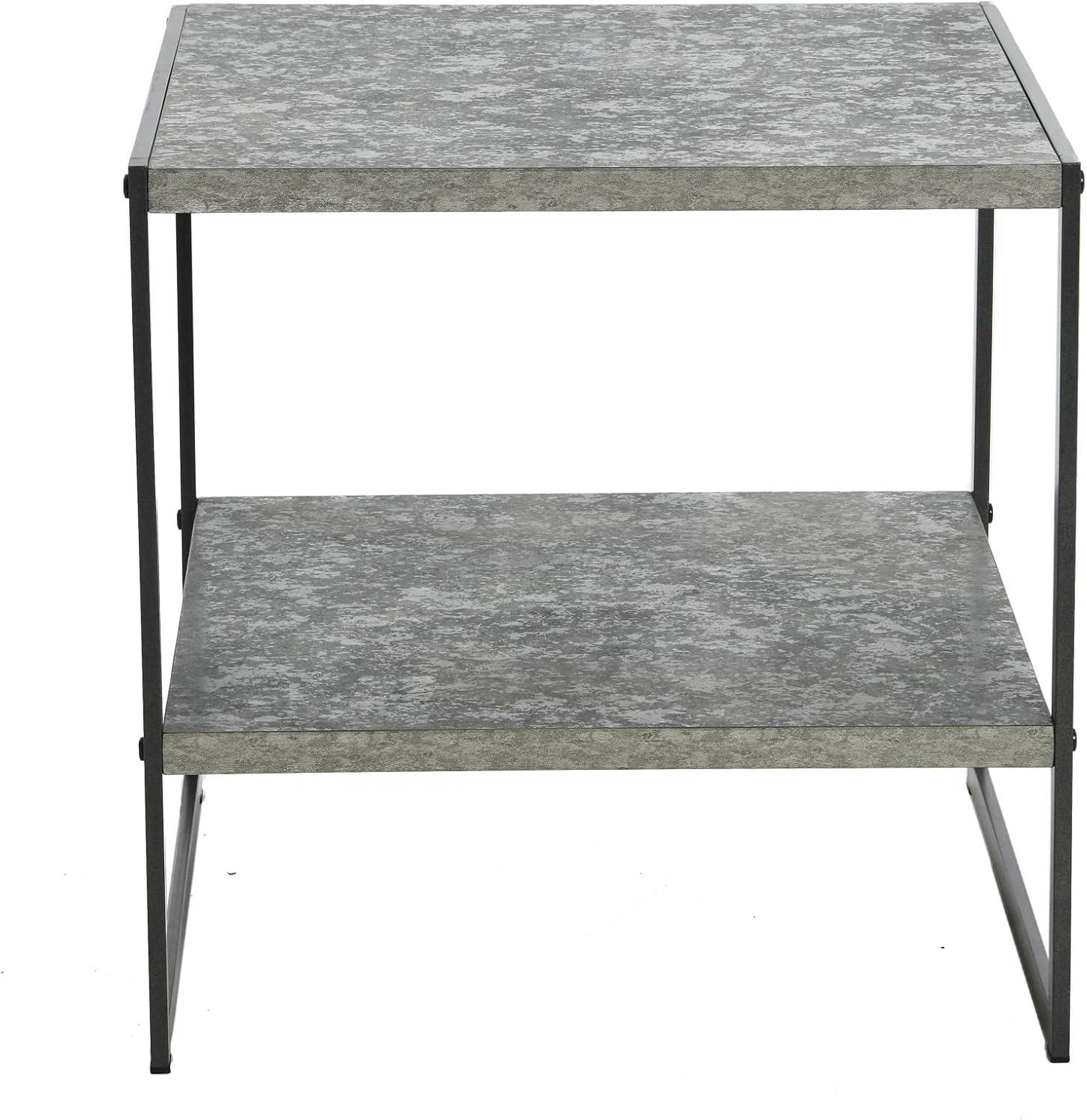 Household Essentials Jamestown Square End Table Gray and Black