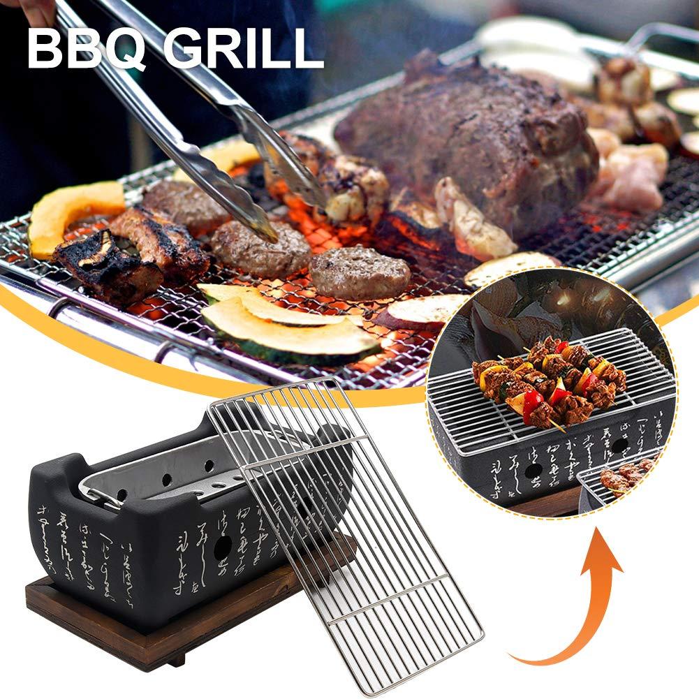 Compact Charcoal Japanese Style Stainless Steel BBQ Grill