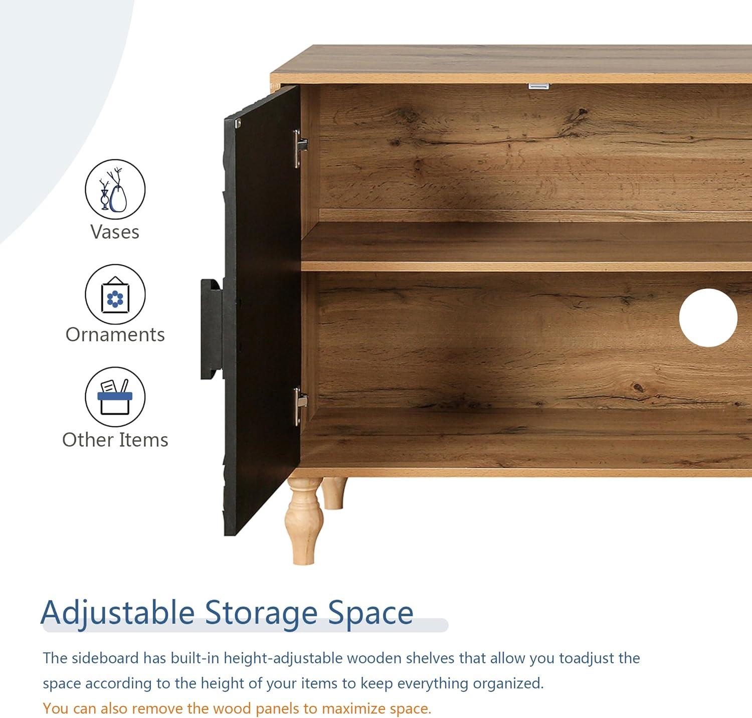 R&M Furniture Exquisite Sculpted Door and Premium Black Cabinet, a Showcase of Elegant Design and Versatile Functionality.