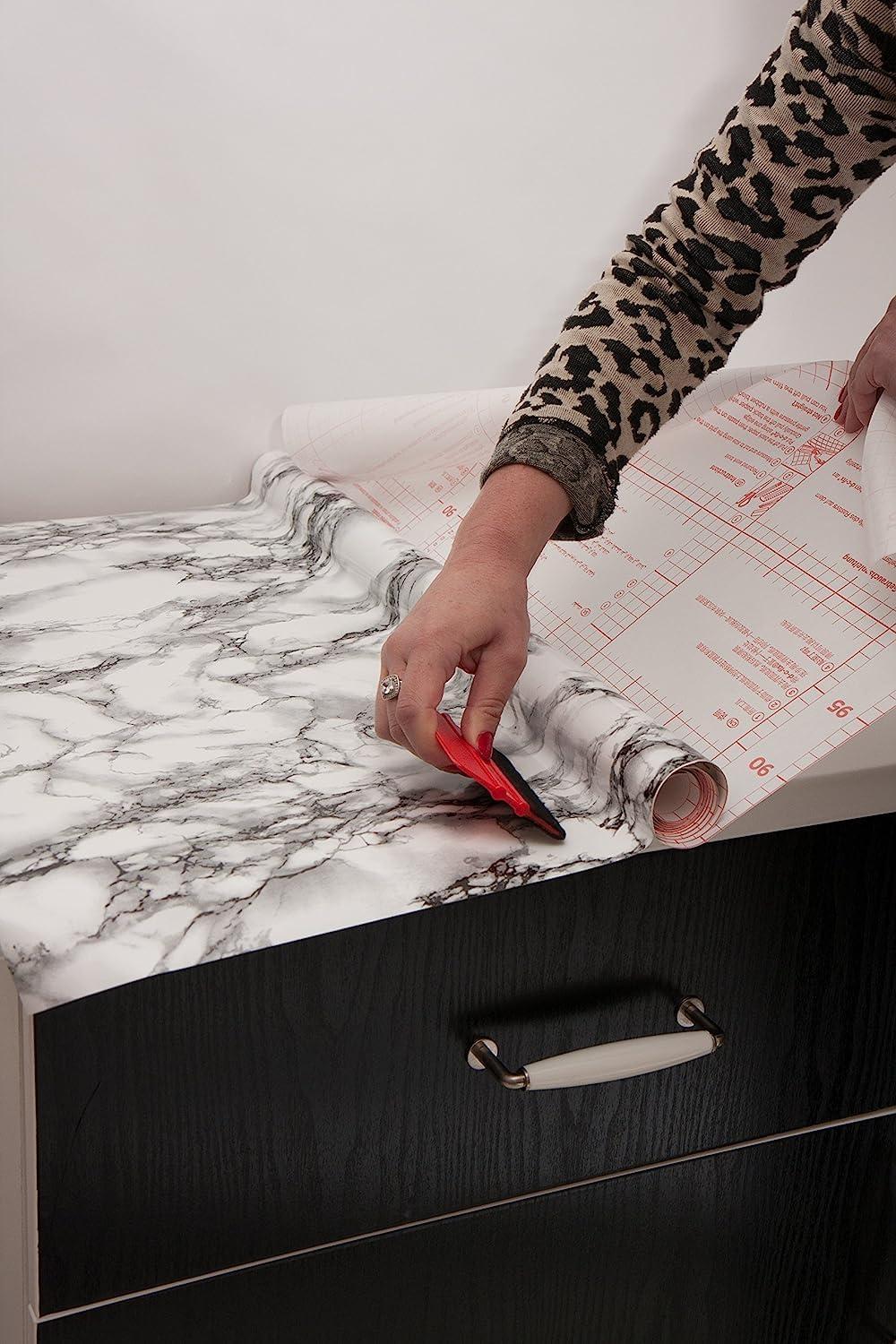 Grey and Black Marble Adhesive Film