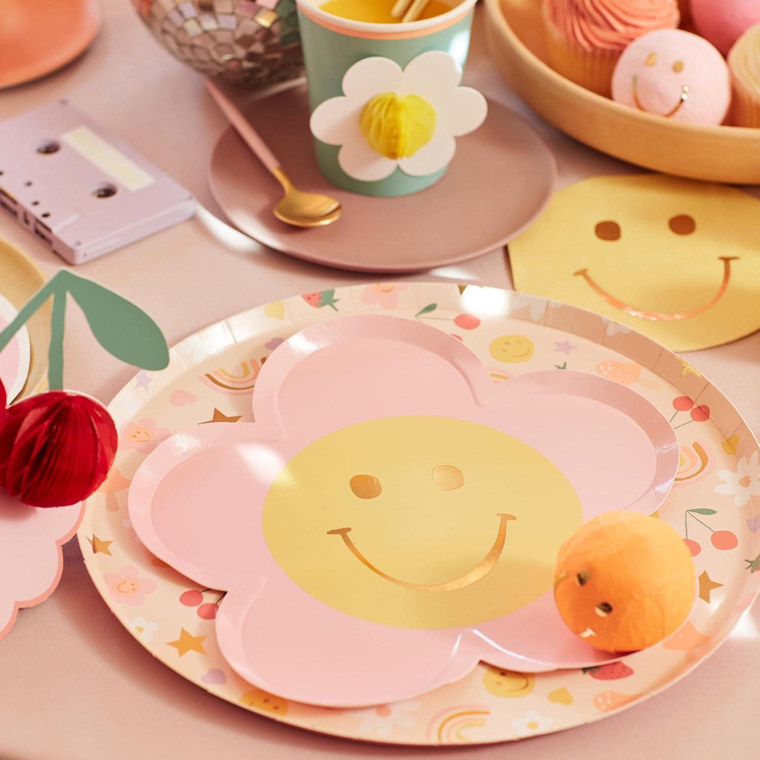 Meri Meri Happy Icons Flower Plates (Pack of 8)