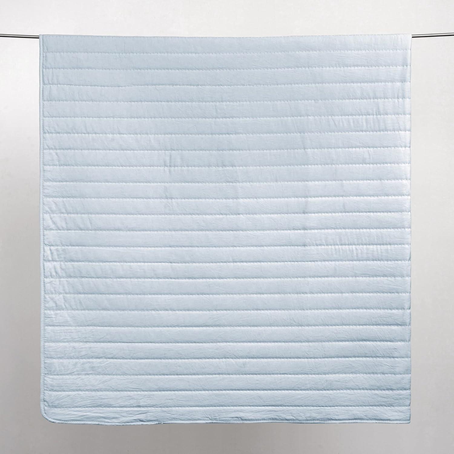 FreshFolds Solid Stitched Microfiber Quilt Set with Shams