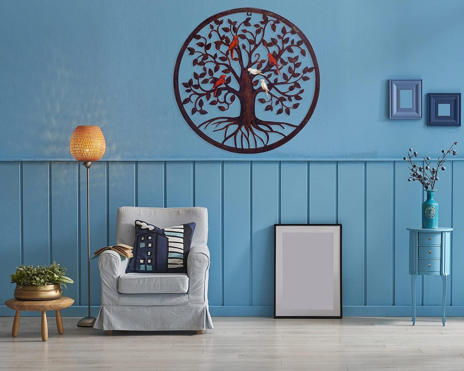 COBEKY Decor Wall Hanging For Living Room Bedroom Garden Porch Patio Office Home Decor, 18In X 18In X 0.88 In