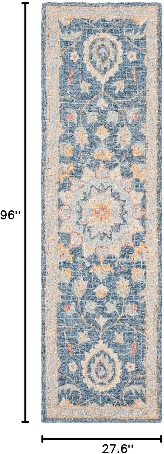 Blossom BLM813 Hand Tufted Runner Rug - Navy/Multi - 2'3"x8' - Safavieh.