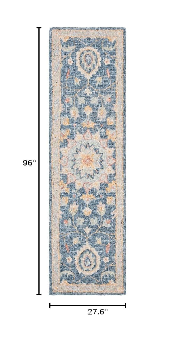 Blossom BLM813 Hand Tufted Runner Rug - Navy/Multi - 2'3"x8' - Safavieh.