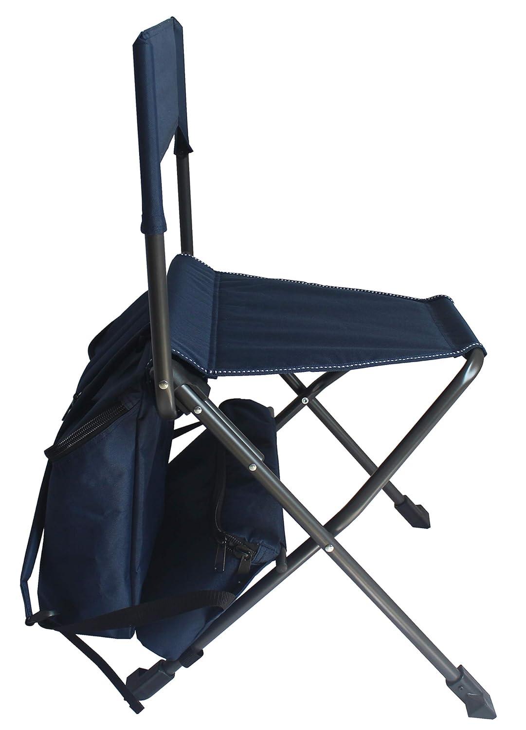 Zenithen Folding Backpack Outdoor Chair, Dark Blue