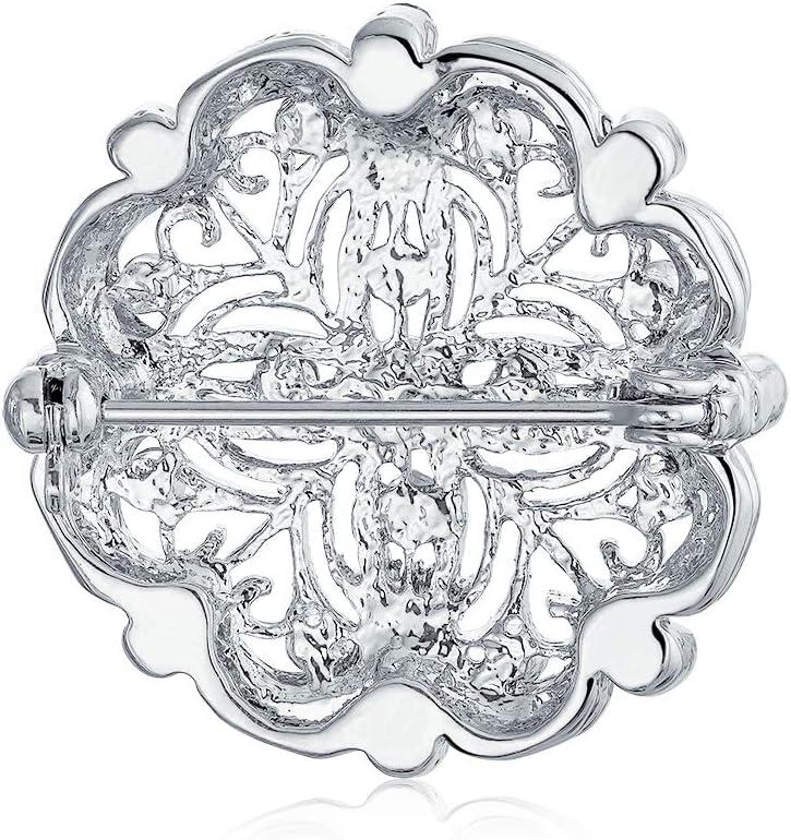 Rhinestone Rose Brooch Pin for Women Girls Fashion Crystal Big Blossom Flower Brooch Lapel Pins Elegant Dress Accessories Jewelry Boutonniere Corsage for Hat Bag Suit Tie Gift Wedding Holiday