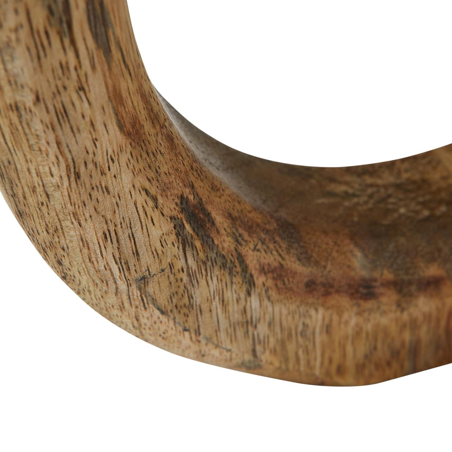 Creative Co-Op Modern Decorative Carved Wood Standing Circle, Natural