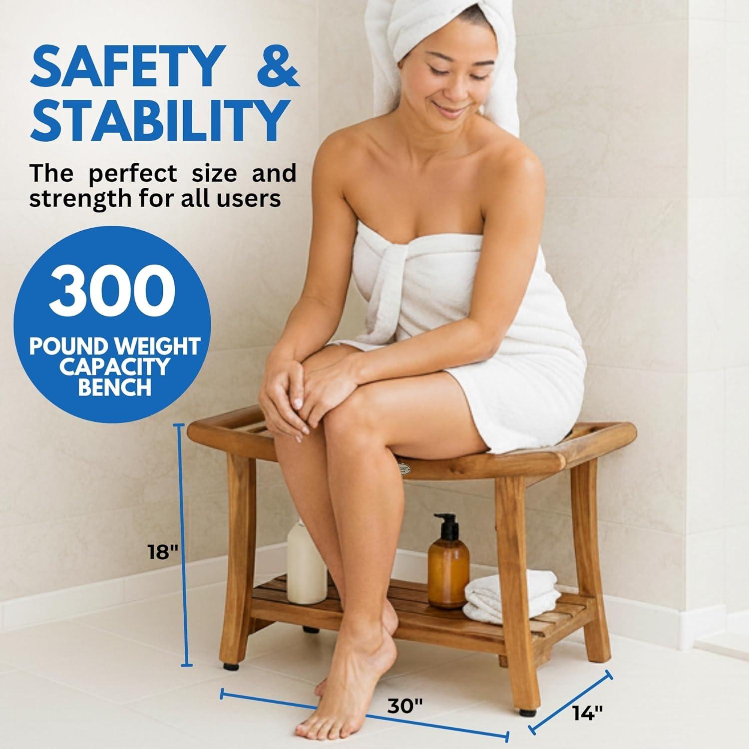 Harmony Teak Shower Bench, DecoTeak, Teak Shower Bench, Teak Shower Stool, Teak Bench Shower, Teak Wood Shower Bench, Teak Shower Seat, Wooden Shower Bench, Teak Shower Chair