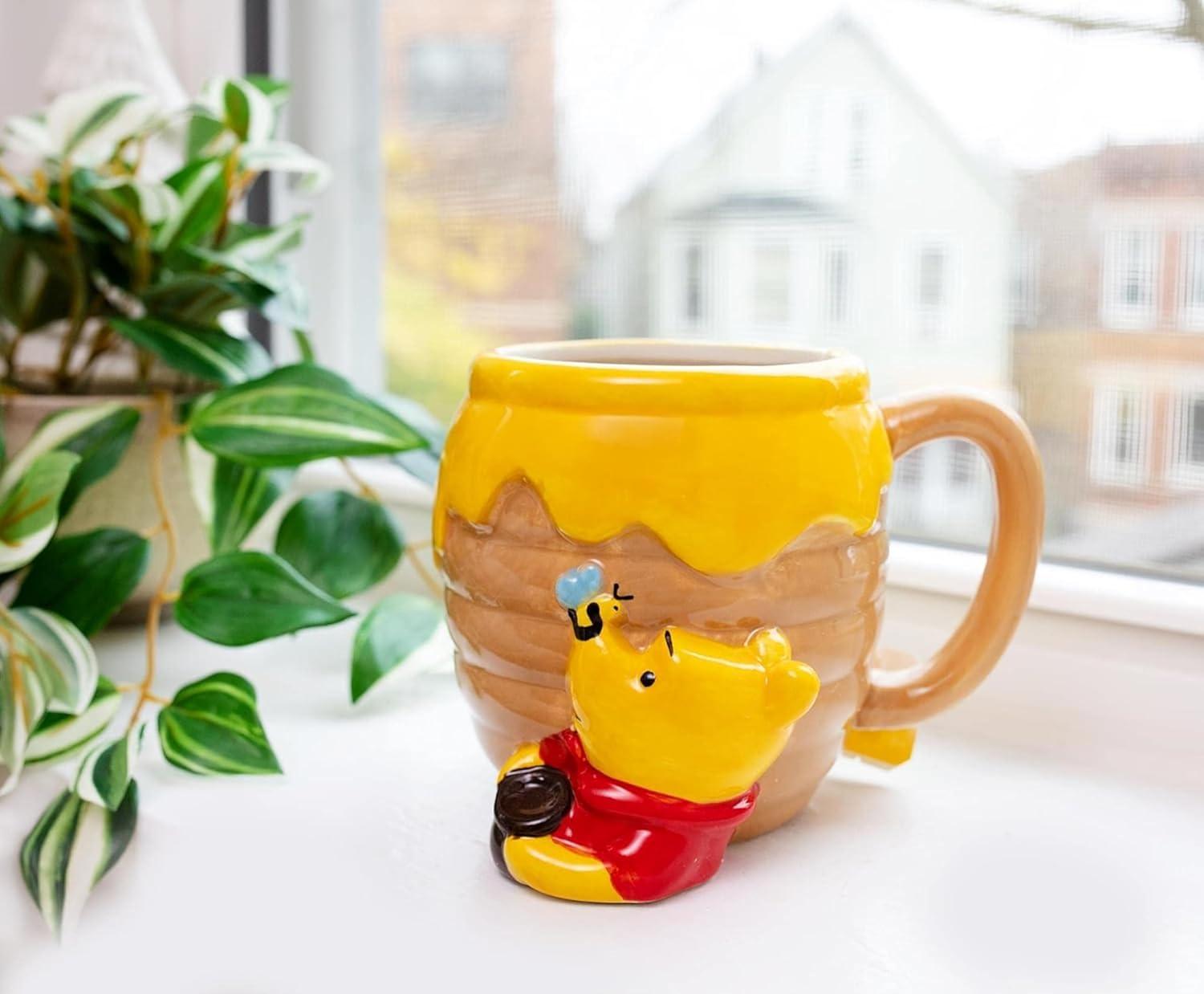 Silver Buffalo Disney Winnie the Pooh Honey Pot Sculpted Ceramic Mug | Holds 23 Ounces