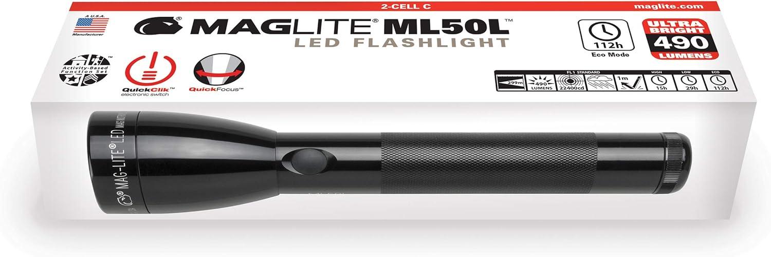 Red Rechargeable LED Tactical Flashlight with Adjustable Beam