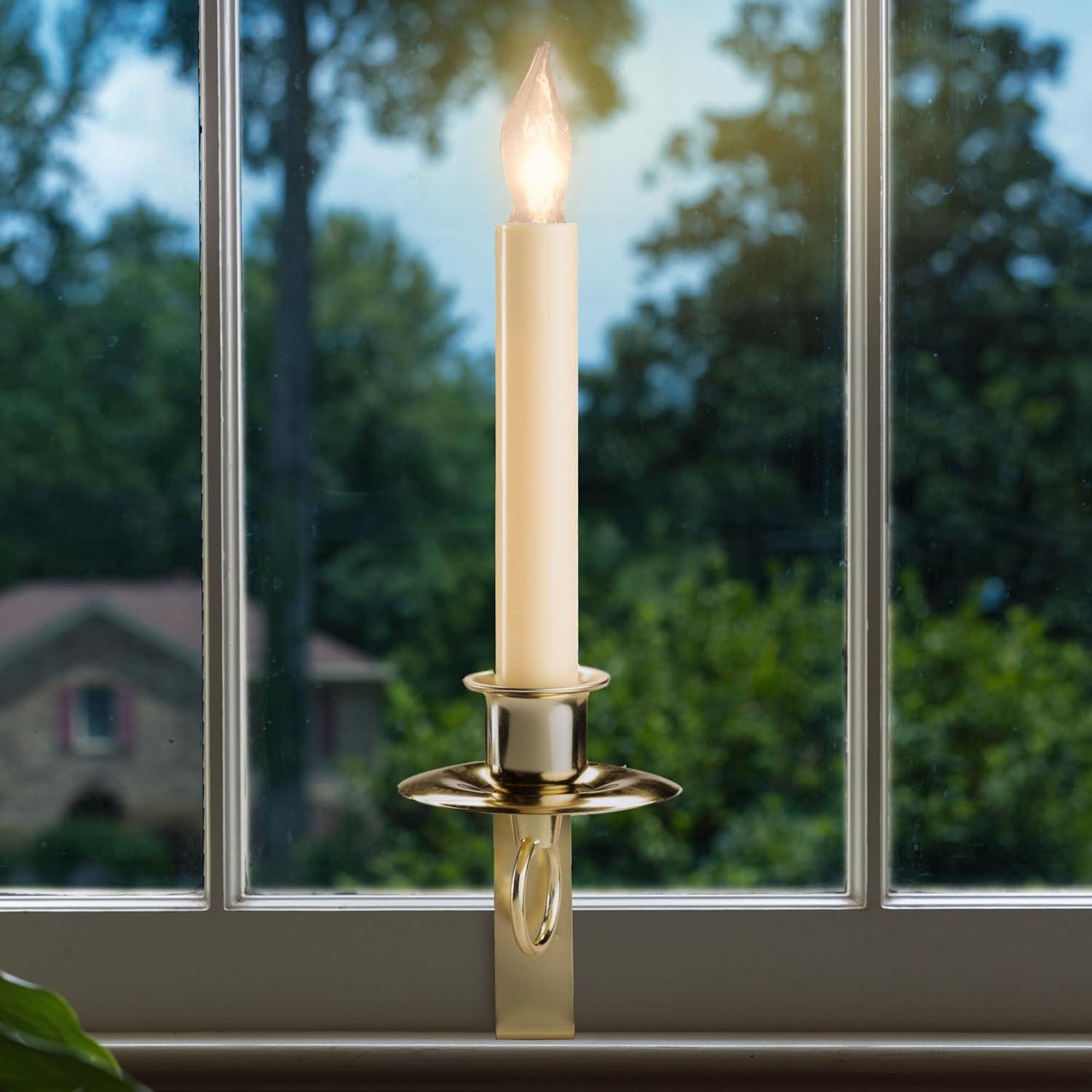 IMC Cambridge Electric Candle with 3" Bracket Steady Lighting, Brass, 8in (Qty 1)