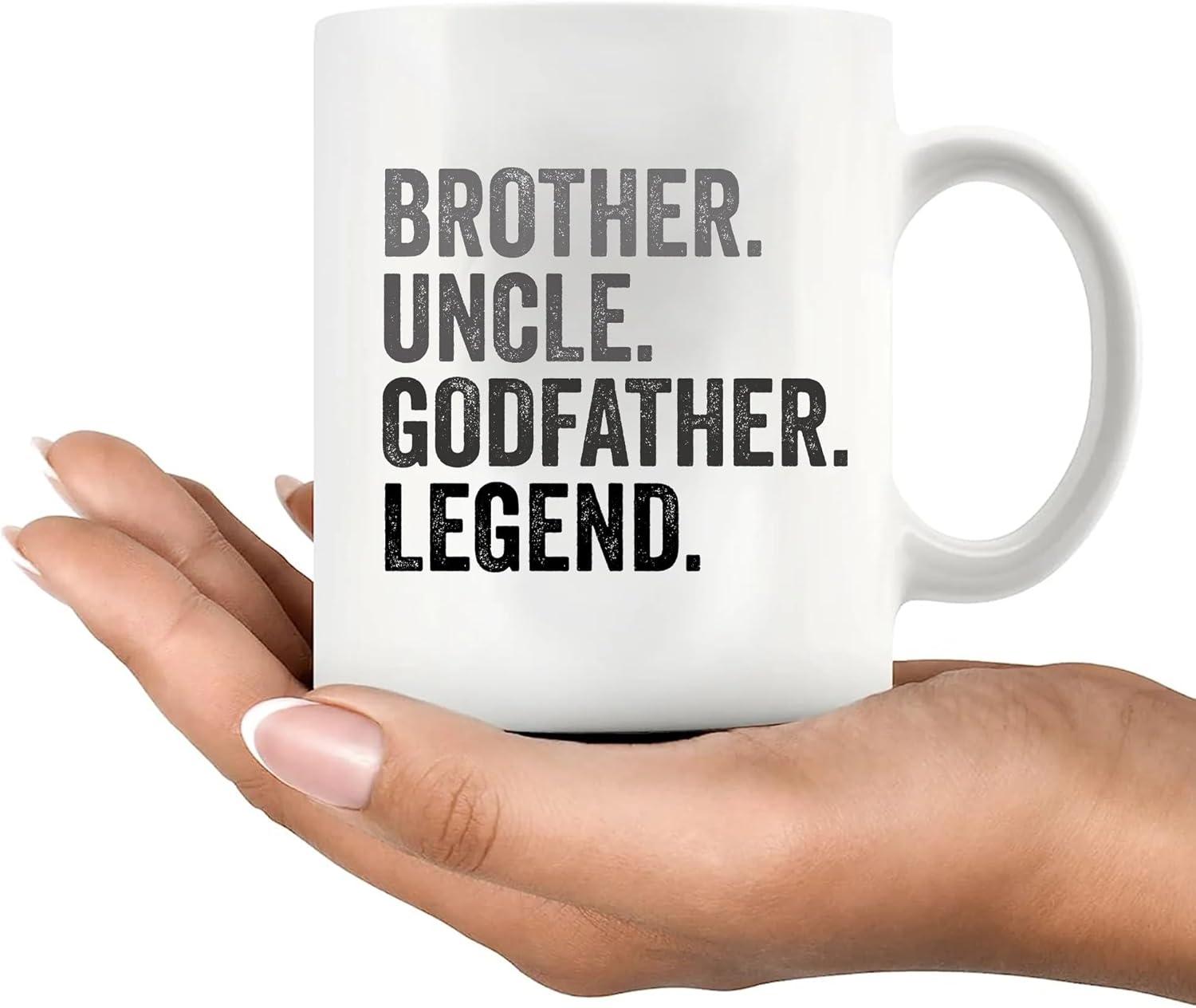 Uncle Godfather Legend Best Godfather Baptism Gift Ceramic Mug 11oz (White;11oz)