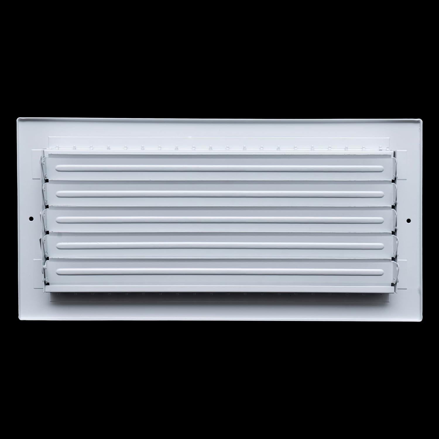 Fits 14x6 Duct Opening Steel Adjustable Air Supply Grille by Handua | Register Vent Cover Grill for Sidewall and Ceiling | White | Outer Dimensions: 15.75" X 7.75"