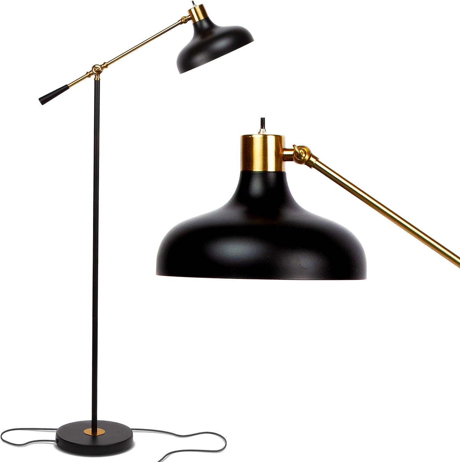 Wyatt 60" Matte Black Adjustable LED Floor Lamp with Voice Control