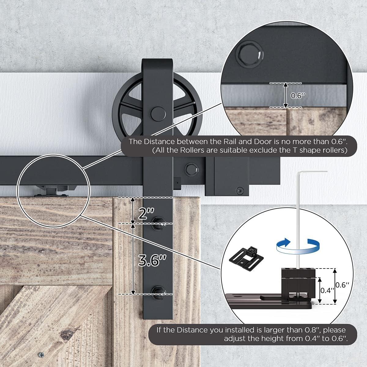 2PCS Soft Close barn Door Hardware kit Barn Door Soft Close Mechanism Spring Buffer Damper Hole-Free Version Fit for Door Weight 60-176 Pounds Adjustable Door Stoppers 2022NEWEST (Use for 20-40)