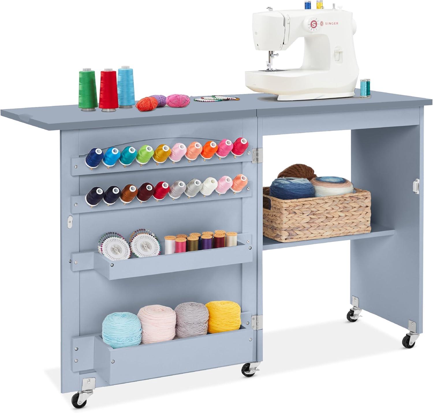 Best Choice Products Sewing Machine Table & Desk w/ Craft Storage and Trays