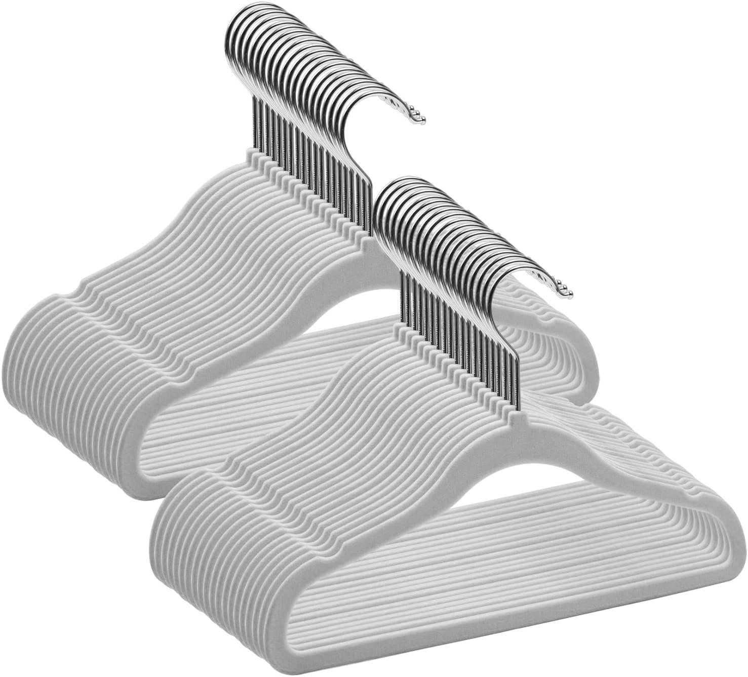 Rebrilliant Kids Hangers Velvet 50 Pack -Baby Felt Hangers Non Slip Toddler Hangers Childrens Hangers For Kid