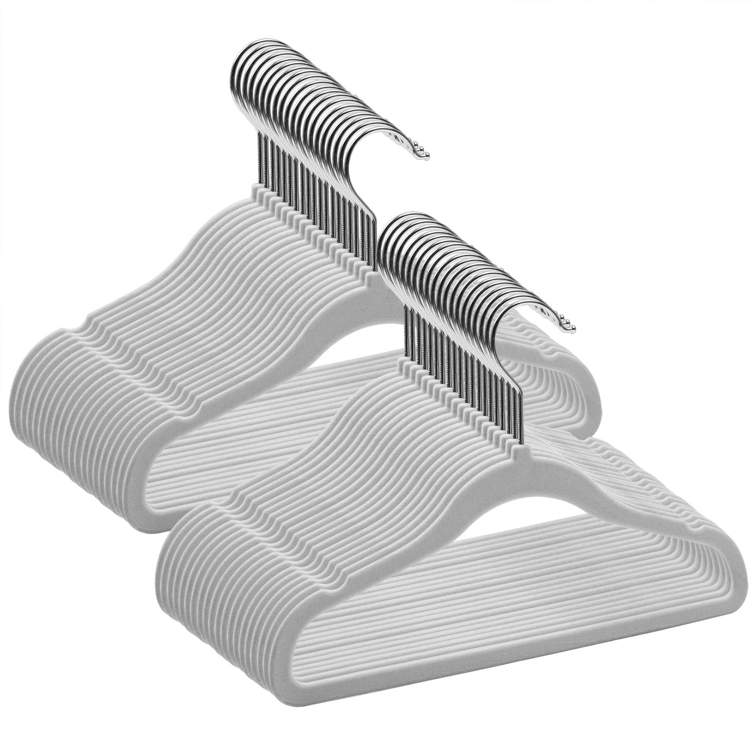 Rebrilliant Kids Hangers Velvet 50 Pack -Baby Felt Hangers Non Slip Toddler Hangers Childrens Hangers For Kid