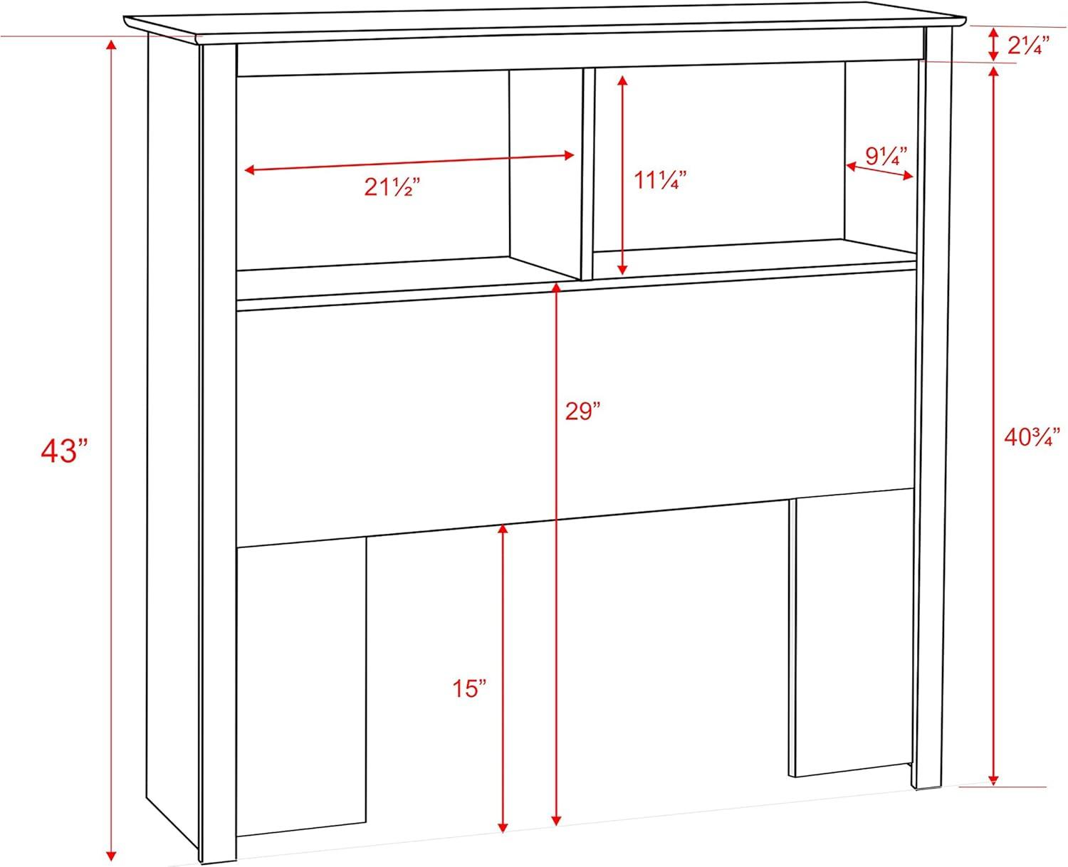 Twin Bookcase Headboard Black - Prepac