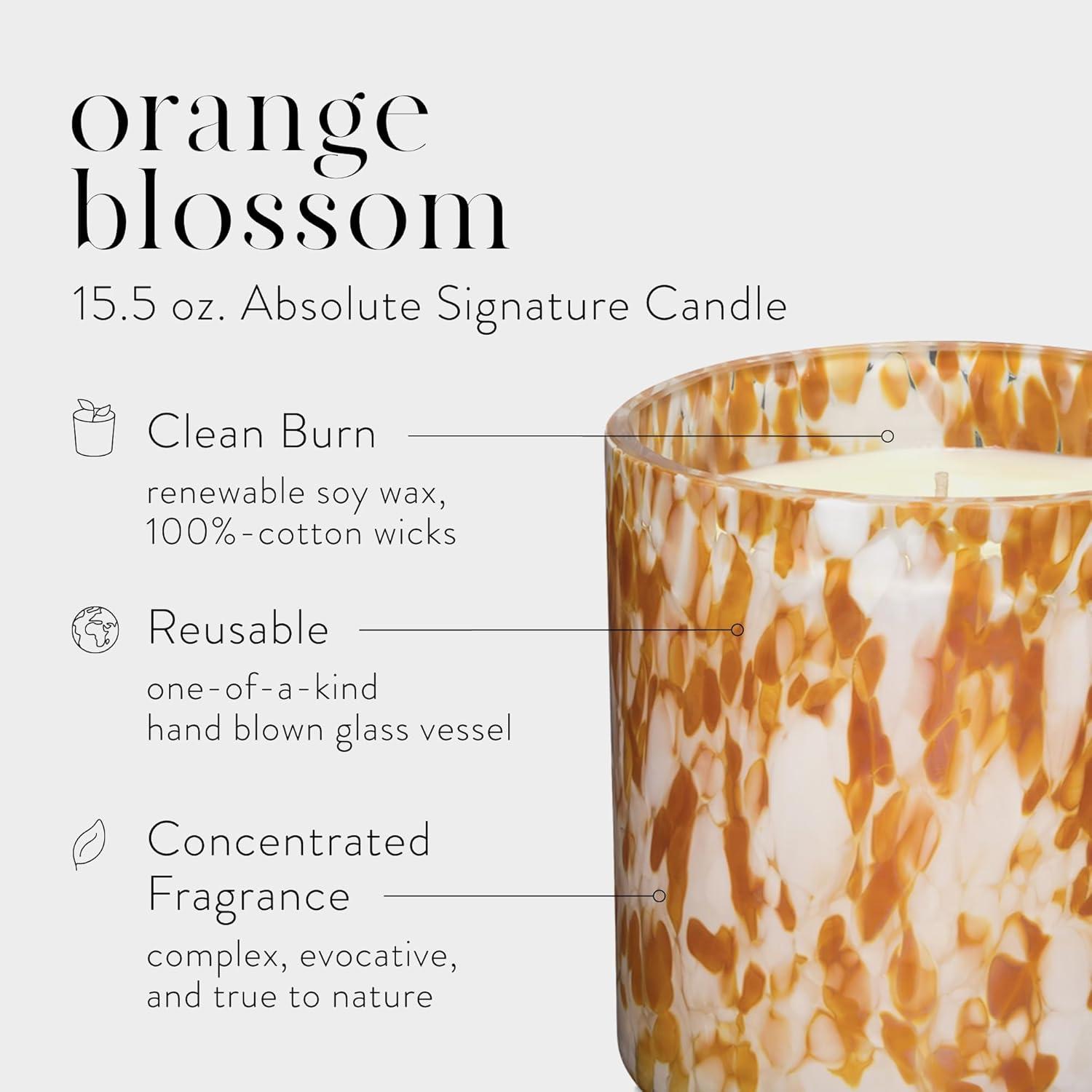 Hand-Blown Glass Orange Blossom Soy Candle