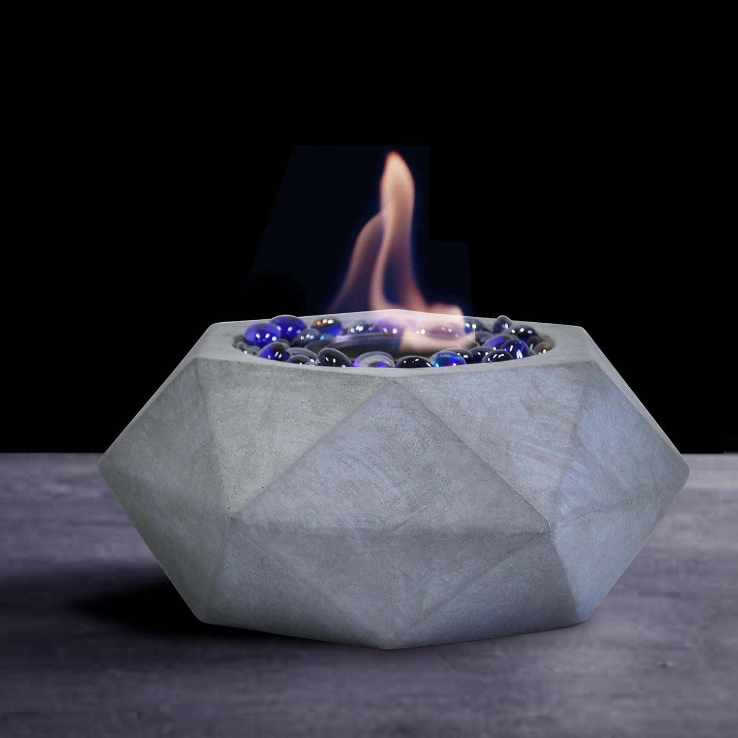 Greyhoo Tabletop Fire Pit, Alcohol Fireplace for Indoor Outdoor, Fire Bowl Clean Burning Bio Ethanol Ventless Fireplace