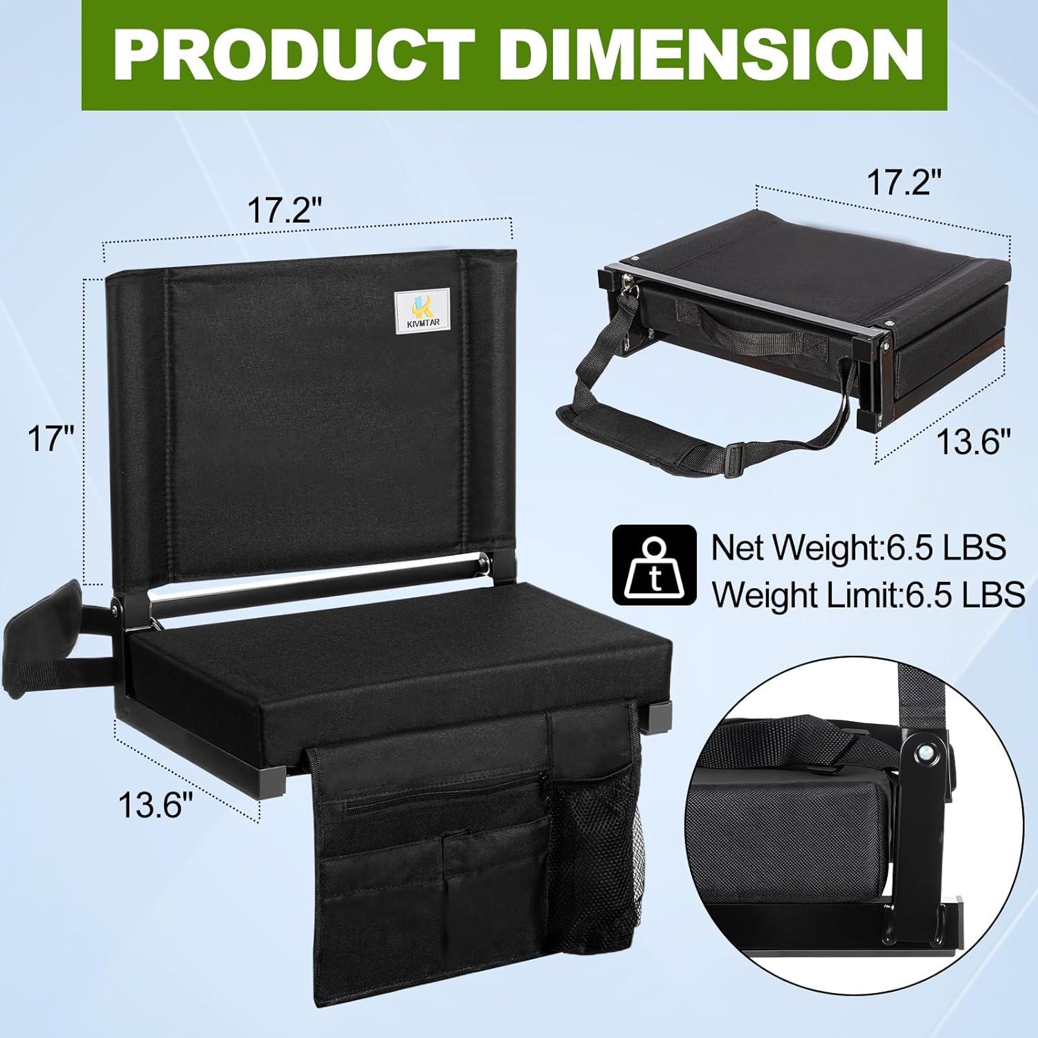 Skywalker Sports Foldable and Portable Stadium Seat, Cushion for Bleachers, Back Support