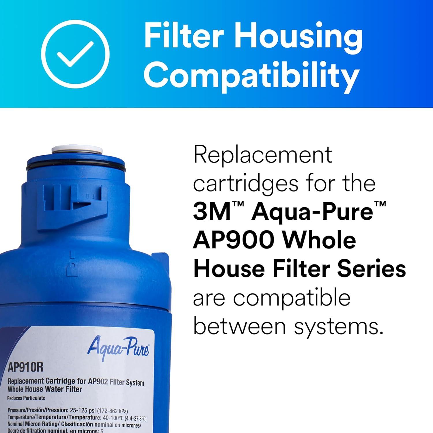 3M™ Aqua-Pure™ AP900 Series Whole House Water Filter Cartridge AP910R, Sanitary Quick-Change, For AP902,