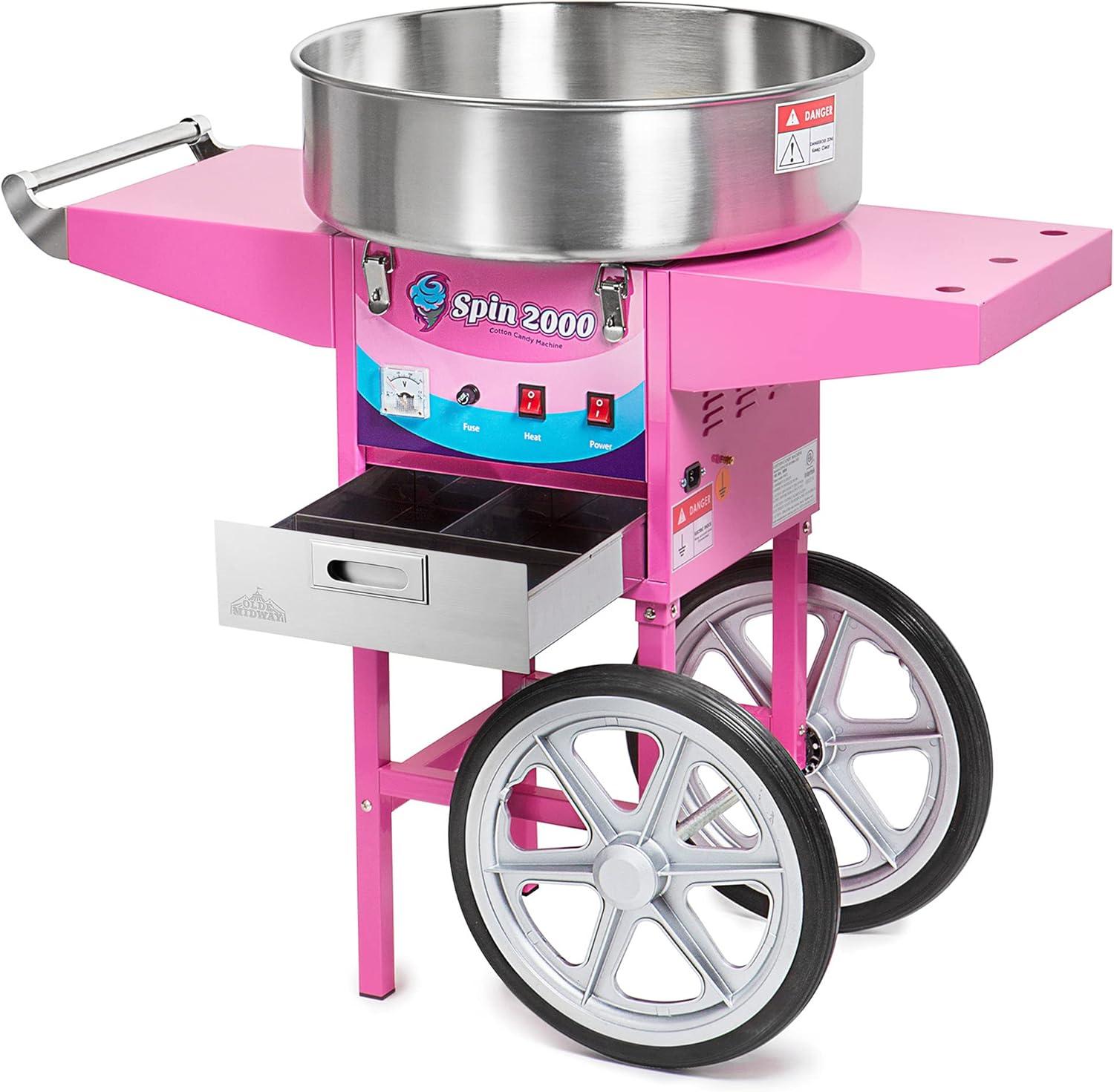 Olde Midway Cotton Candy Machine with Cart