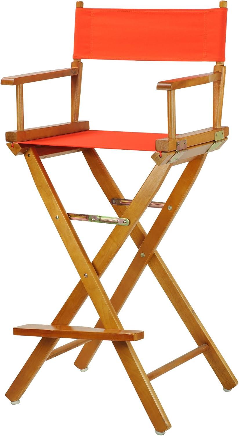 Honey Oak Frame 30" Director's Chair with Orange Canvas