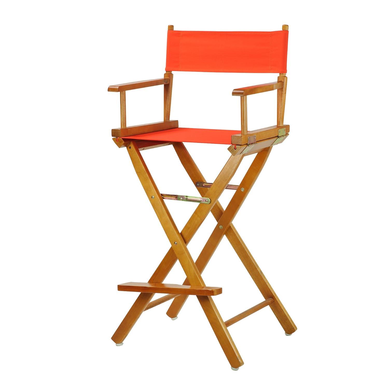 230-05-021-19 30 in. Directors Chair Honey Oak Frame with Orange Canvas
