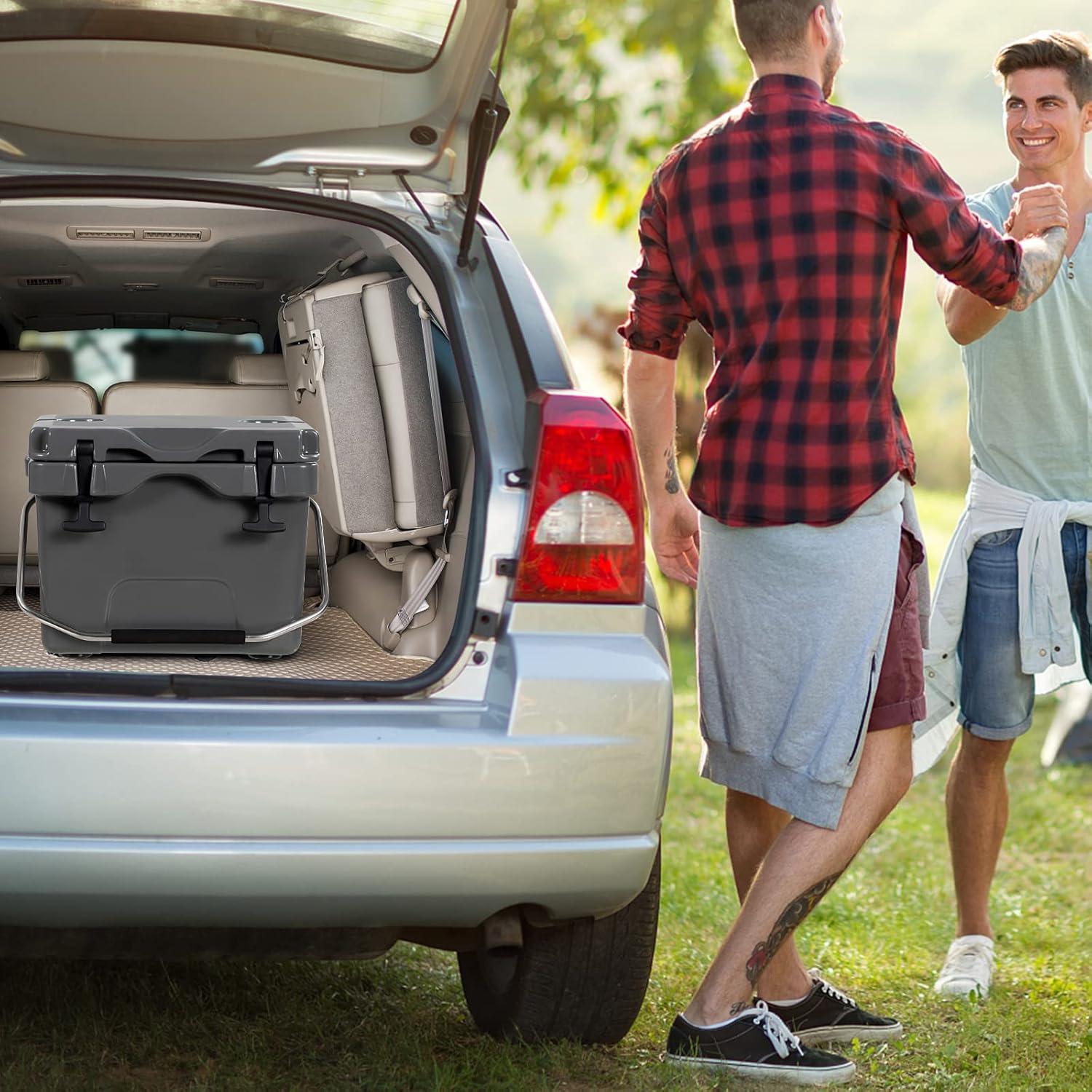 Costway 16 Quart Cooler Portable Ice Chest Leak-proof 24 Cans Ice Boxfor Camping