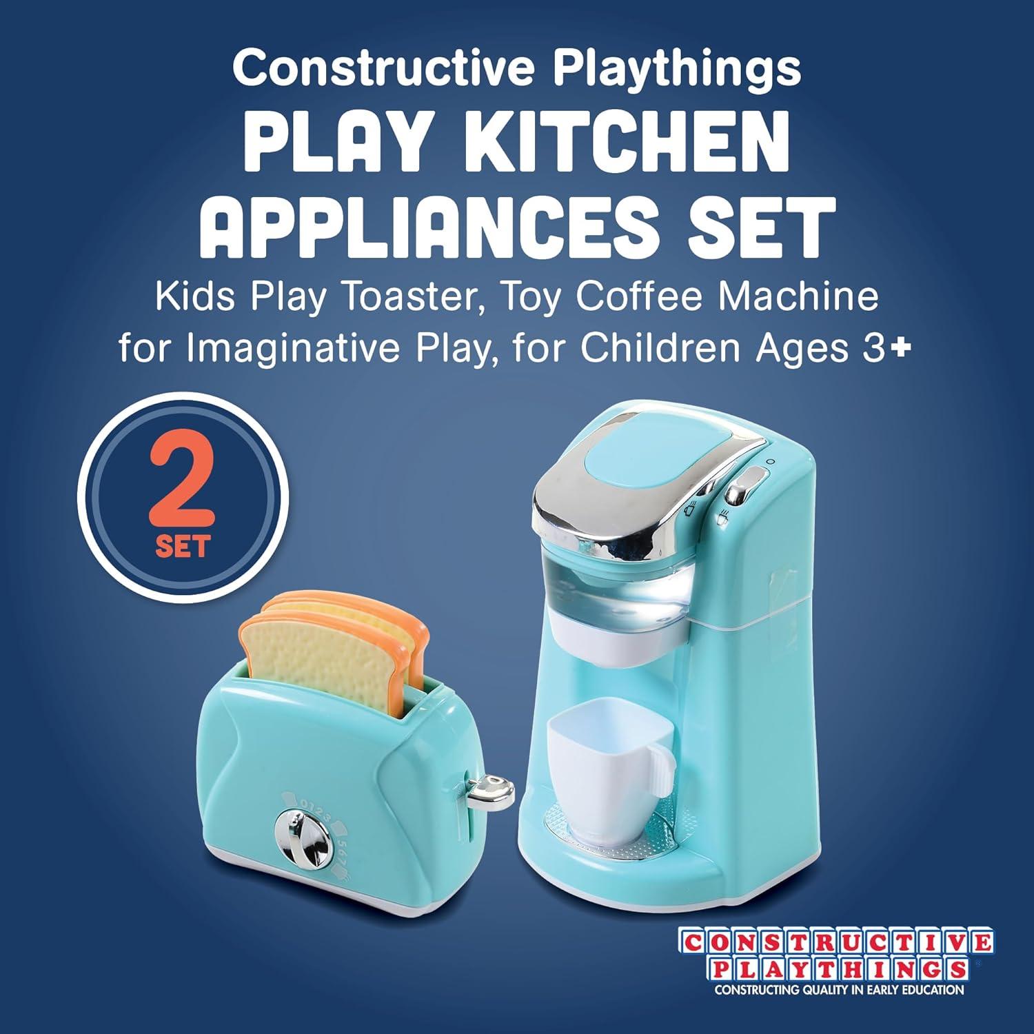 PLAY Kitchen Appliance Toys for Kids Pretend Play Blender Toaster Coffee Maker for Ages 3+